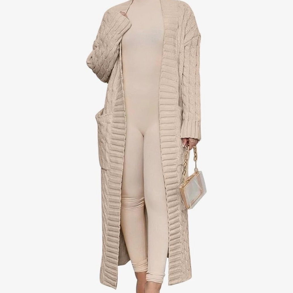 Vici Cream Cable Knit Duster Cardigan - Picture 3 of 8